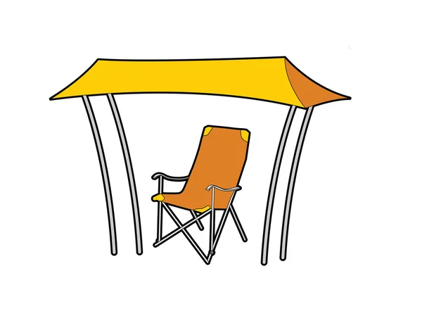 日除けの下の椅子 — ストックベクタ