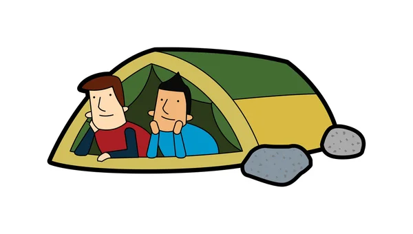 Personnes se reposant dans la tente — Image vectorielle