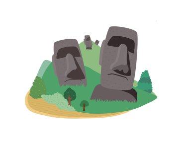 Moai monuments clipart