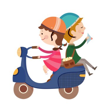 bir motosiklet üzerinde çift