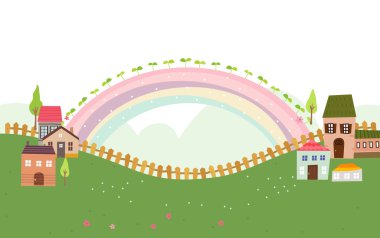 Şehrin üzerinde gökkuşağı