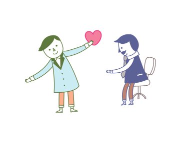 Adamın kalbi bir kız verir.