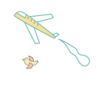 uçağı ile uçan kuş