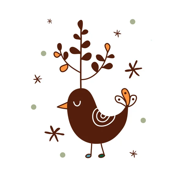Oiseau d'hiver — Image vectorielle