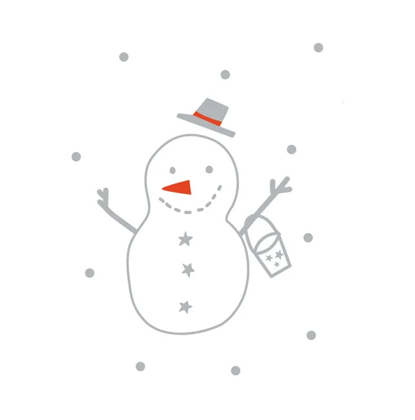 Hombre de nieve — Vector de stock