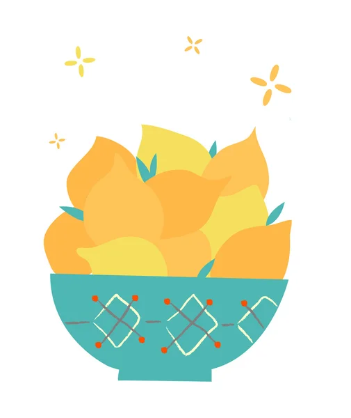 Patatas fritas en un bol — Vector de stock