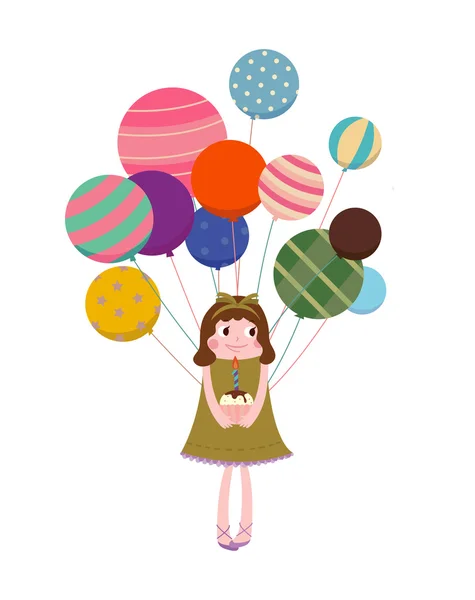 Girl with ballons — Stock Vector