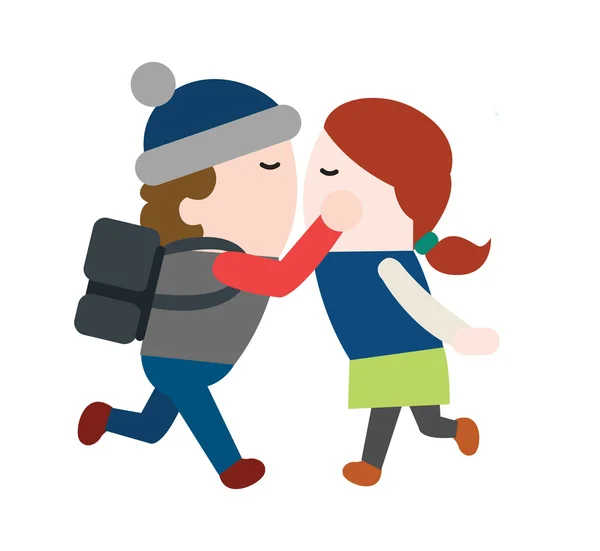 Couple embrasser — Image vectorielle