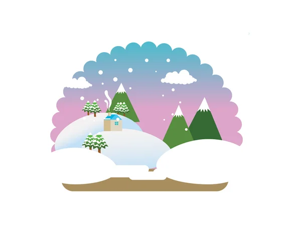 Paisaje invierno — Vector de stock