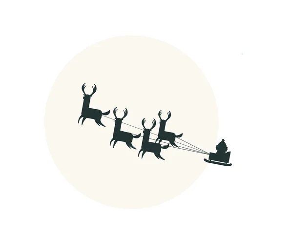 Santa Claus in his sleigh — Stock Vector