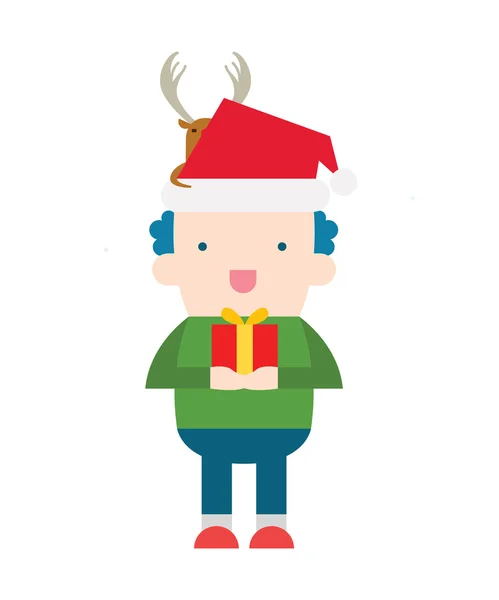 Niño con regalo — Vector de stock