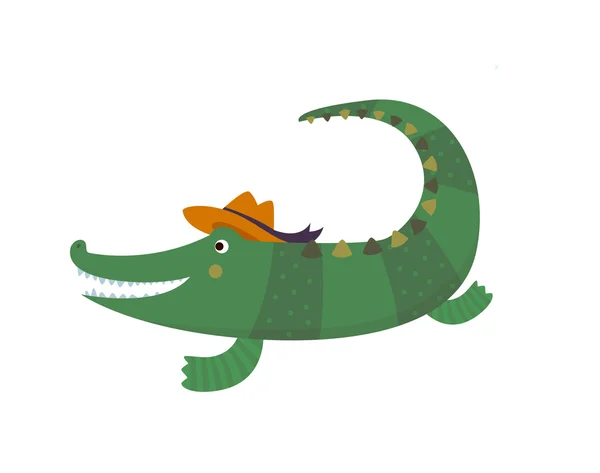 Alligator mit Hut — Stockvektor
