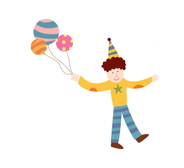 Junge mit Luftballons — Stockvektor