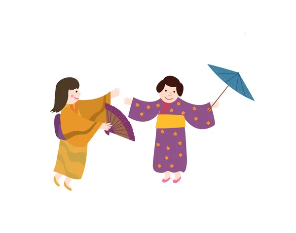 Två geisha — Stock vektor