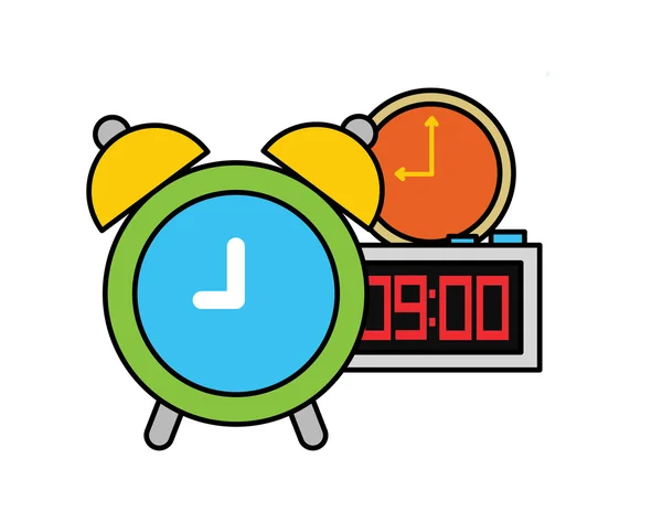 Reloj despertador — Vector de stock