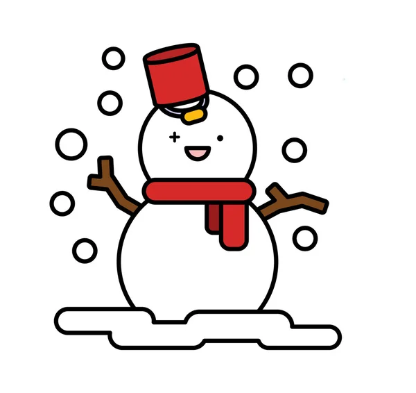 Hombre de nieve — Vector de stock