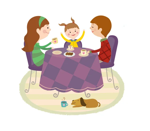 Family breakfast — Stock Vector