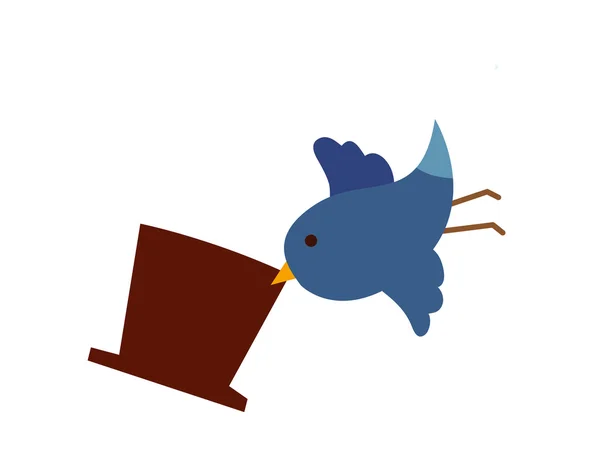 Bird tient un chapeau — Image vectorielle