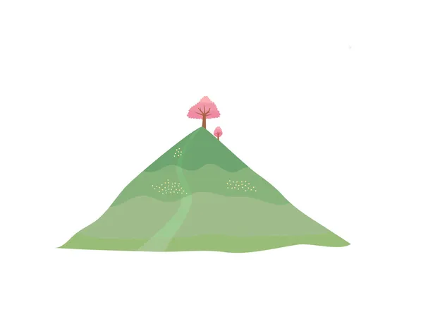 Träd på berg — Stock vektor