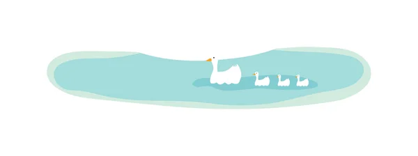 Duck in lake — Stock Vector