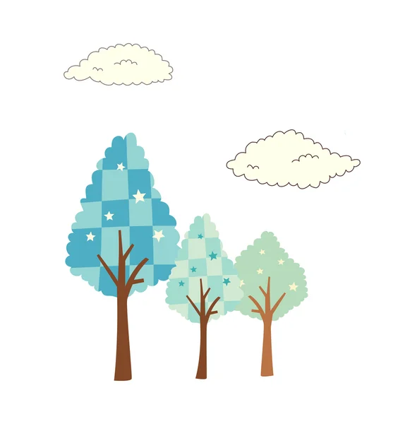 Árboles en el bosque — Vector de stock