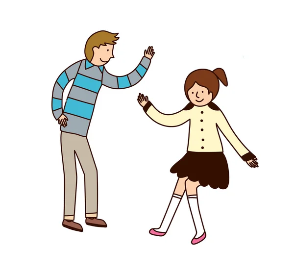 Pareja bailando — Vector de stock