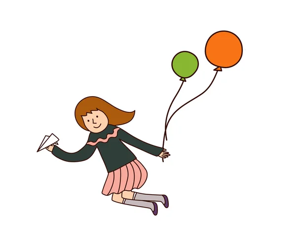 Chica con globos — Archivo Imágenes Vectoriales