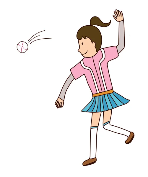Flicka spela med boll — Stock vektor
