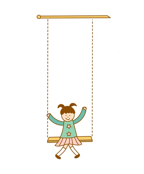 Fille sur un swing — Image vectorielle