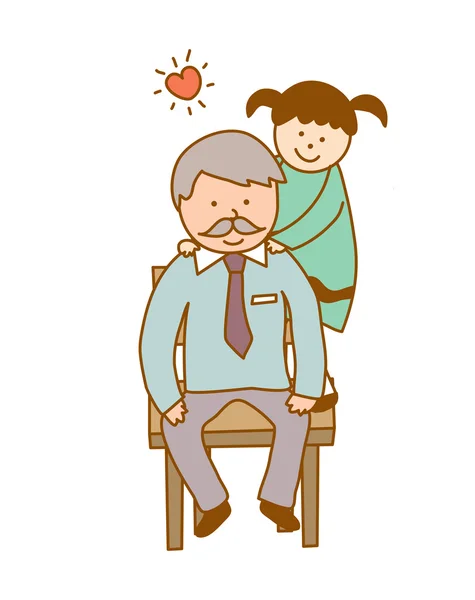 Girl with her grandfather — Stock Vector