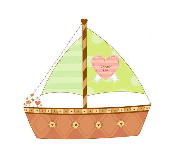Яхта любви — стоковый вектор