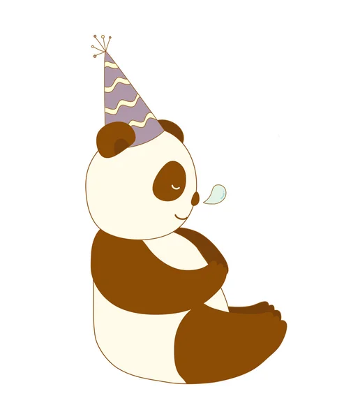 Panda in feestelijke hoed — Stockvector