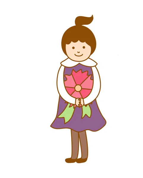 Sonrisa de niña — Vector de stock