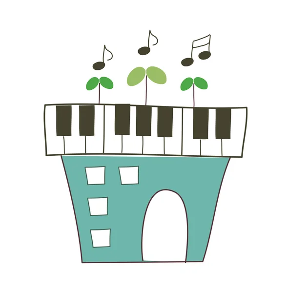 Casa de piano — Vector de stock