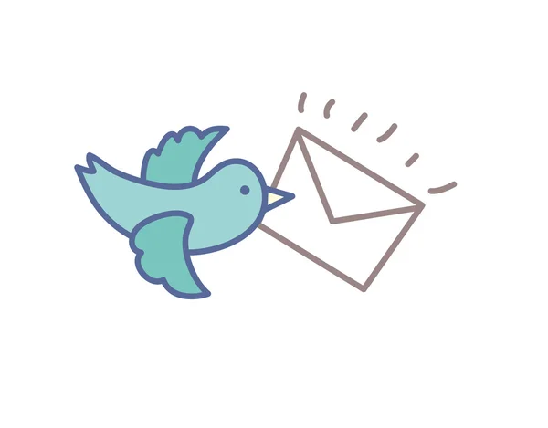 手紙で飛ぶ鳥 — ストックベクタ