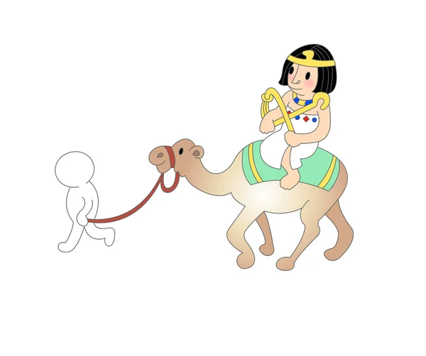 Клеопатра на верблюд — стоковий вектор