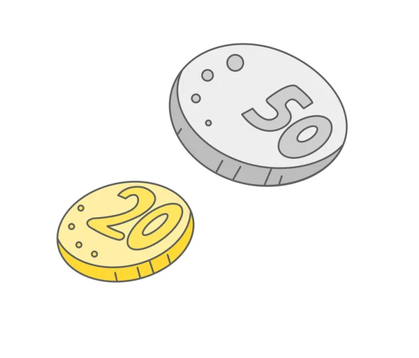 两枚硬币 — 图库矢量图片