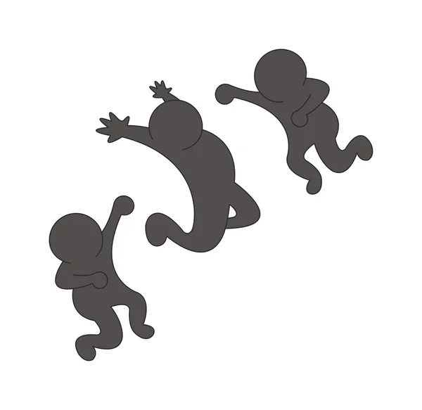 Silhouette d'homme sautant — Image vectorielle