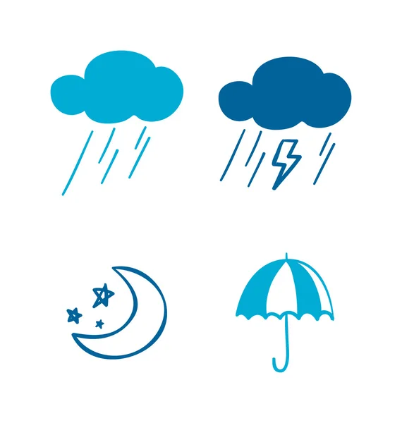 Eine Reihe von Wettersymbolen — Stockvektor