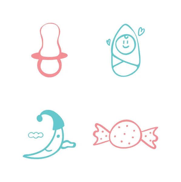 Set di icone per bambini — Vettoriale Stock