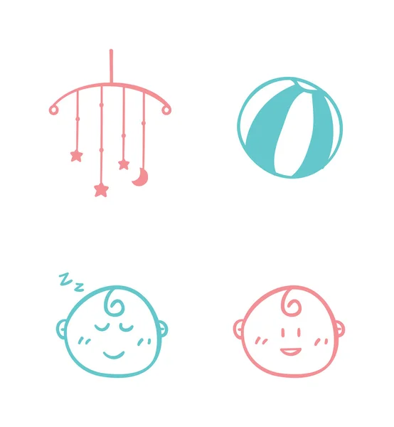 Set of baby icons — Stock Vector