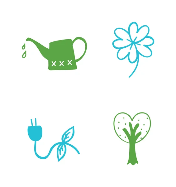 Set of ecological icons — Stock Vector