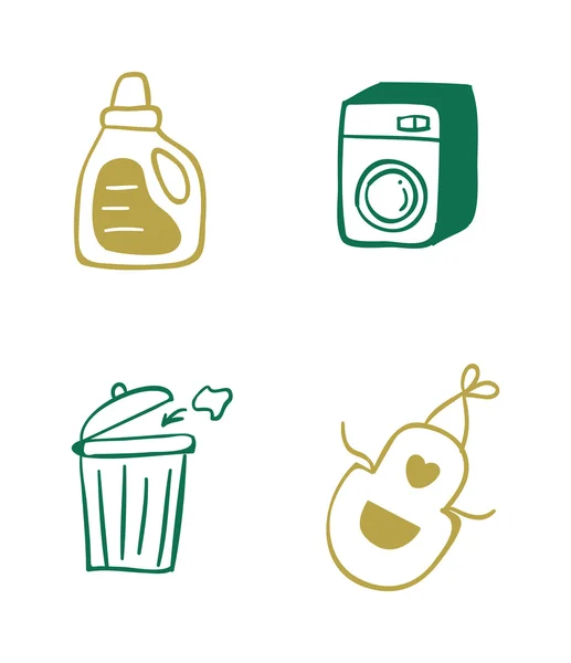 Conjunto de iconos de limpieza para el hogar — Vector de stock