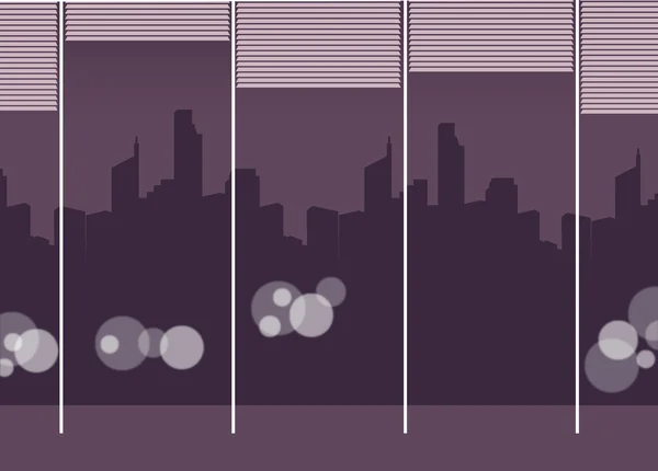 Vista de la ciudad desde ventana — Vector de stock