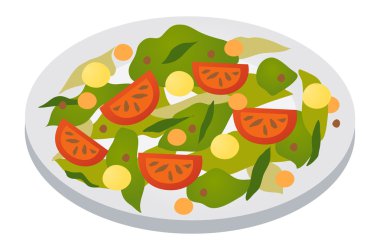 plaka üzerinde salata