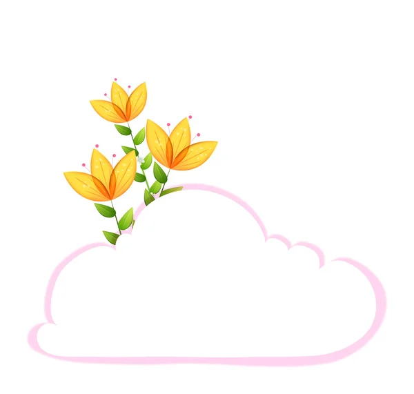 Bloemen in de wolk — Stockvector