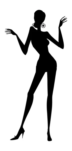 Silhouette fashion Girl — Stockový vektor