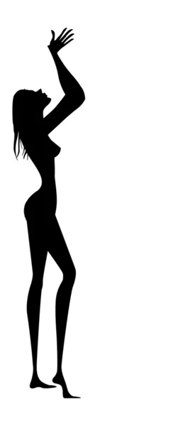 Silhouette de fille de la mode — Image vectorielle