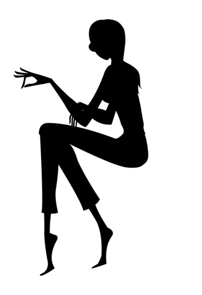 Silhouetten der Mode posierenden Frau — Stockvektor
