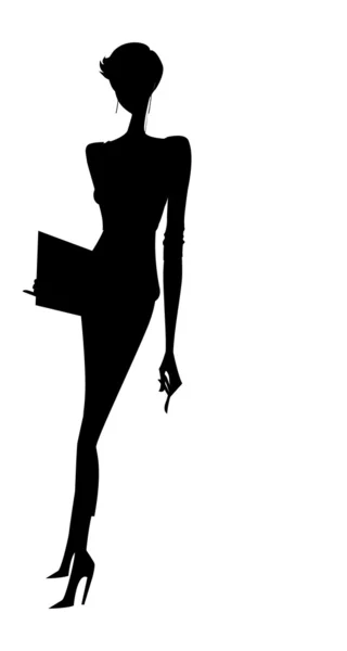 Silhouette de fille de la mode — Image vectorielle
